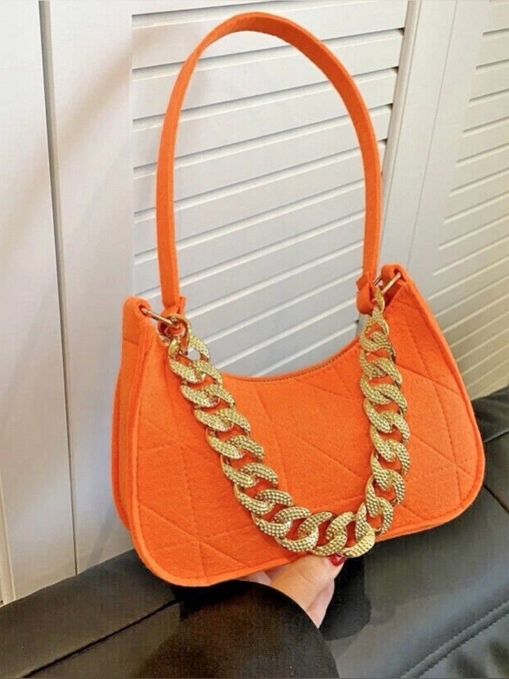 Mini Chain Decor Bag ORANGE